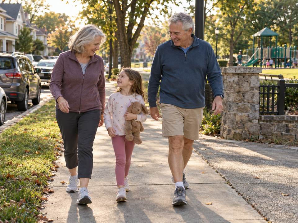 Family walking together