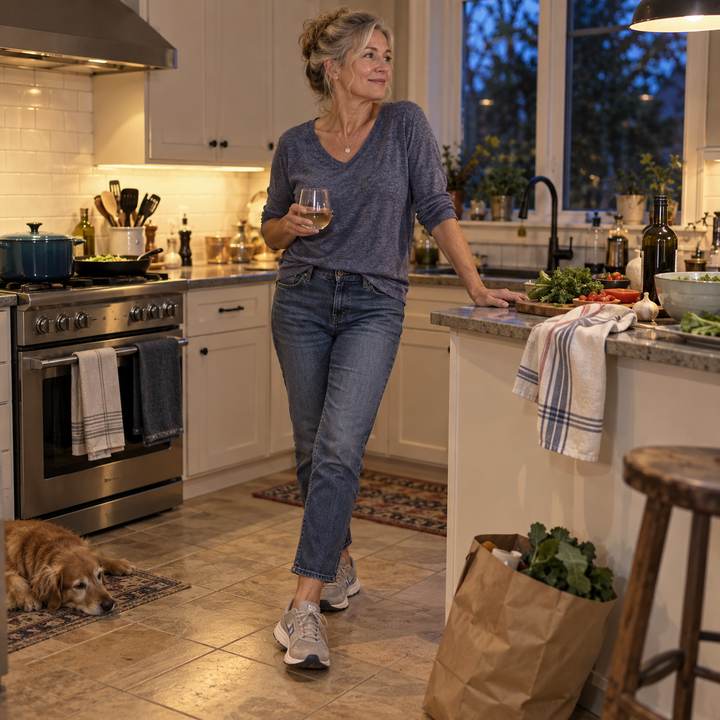 Woman standing in a kitchen